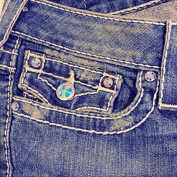 🆕 Vintage TRUE RELIGION ✖️SWAROVSKI CRYSTAL Jeans - Picture 11 of 16